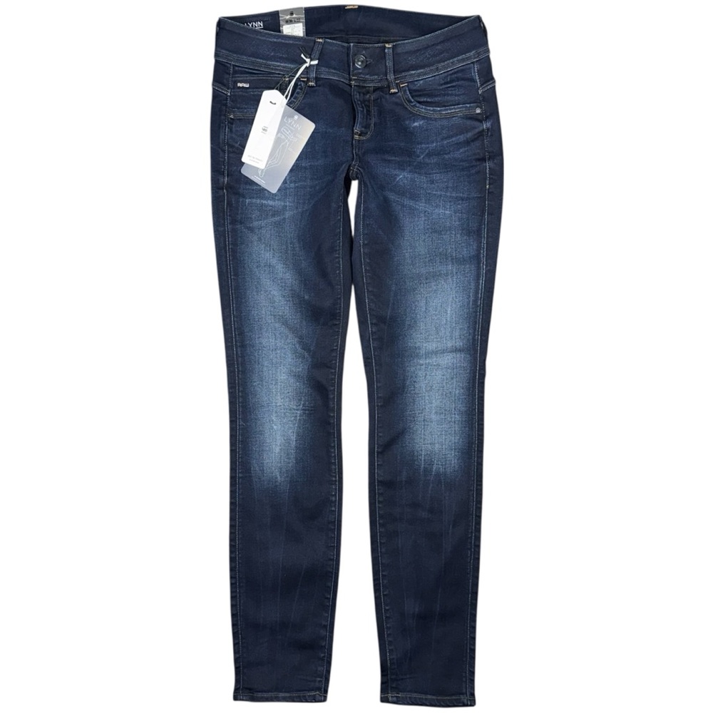NWT G-STAR RAW Lynn Skinny Jeans 30x32 Dark Blue Mid Rise Stretch Premium Denim